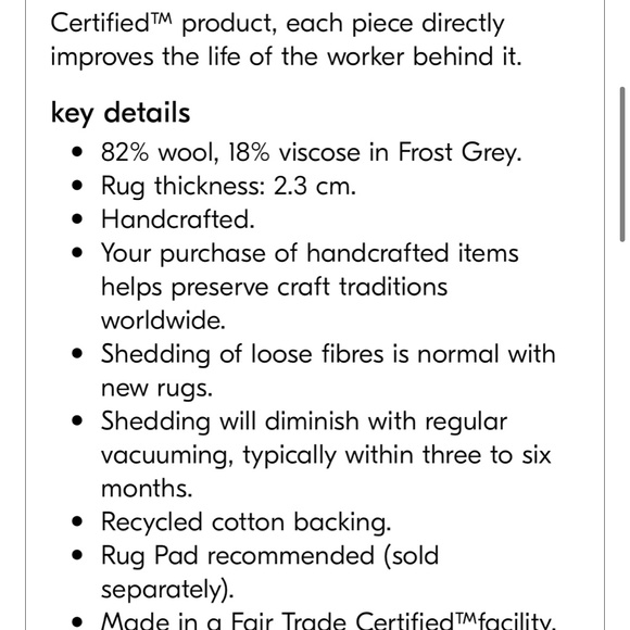 Handcrafted Rug from West Elm - Picture 4 of 6